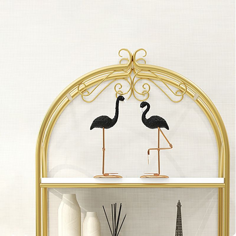 Glam Open Vertical Bookshelf Metal Etagere Shelf Bookcase for Home