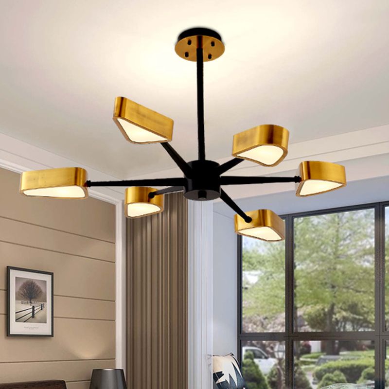 Postmodern Metal Wire Dessin Chandelier Lighttures Restaurage Black-Gold Hanging Chandelier