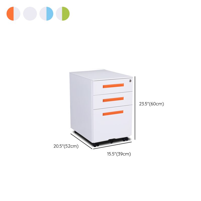 Contemporary Steel File Cabinet File Pedestal Filing Cabinet with Lock and Storage