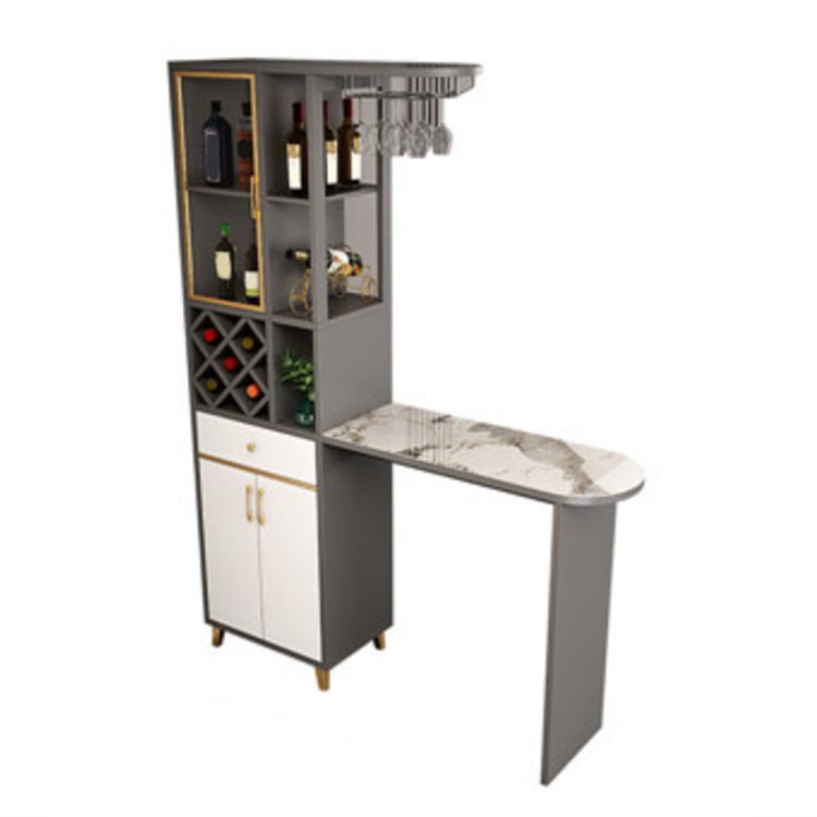 Modern Style Bar Table Stone Bar Table with Storage for Living Room