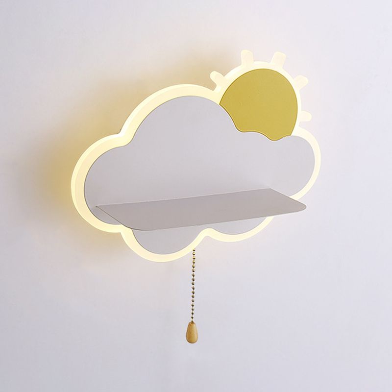 Cartoon Style Iron Wall Light LED Cloud Shape Wall Lamp for Children's Room