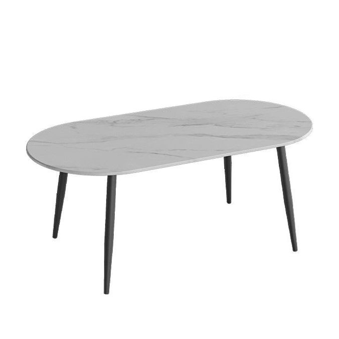 Modern Oval Dinette Table White Home Kitchen Dinner Stone Top 4-foot Resin Table