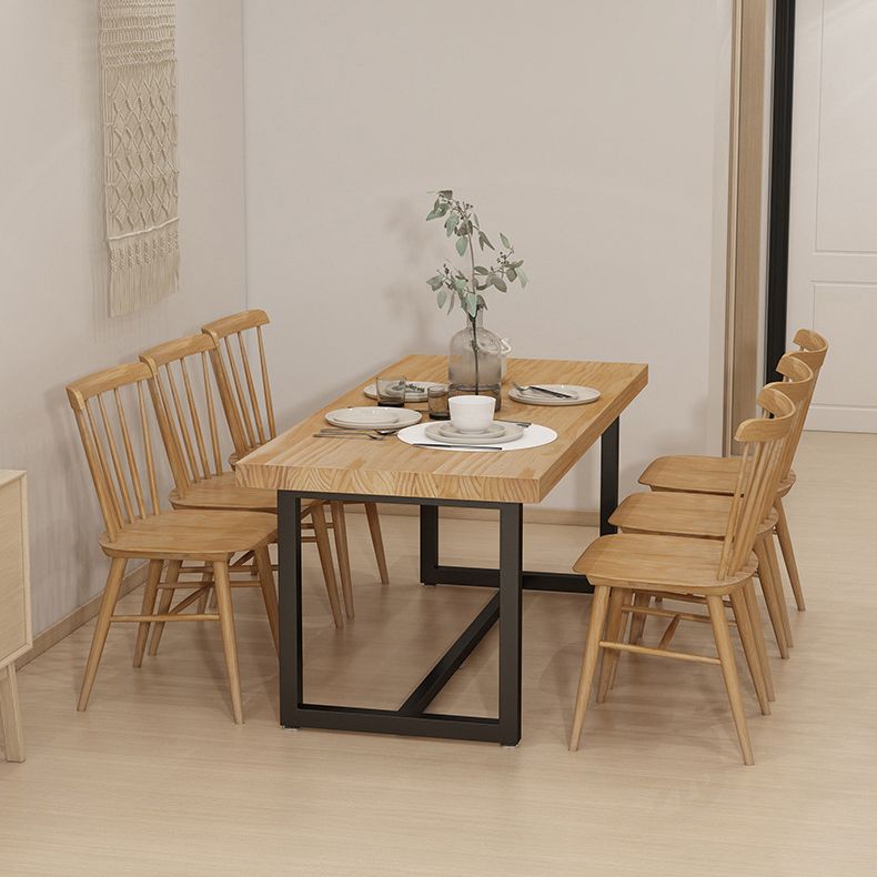 Industrial Solid Wood Dining Table Set 1/5/7 Pieces Dining Set