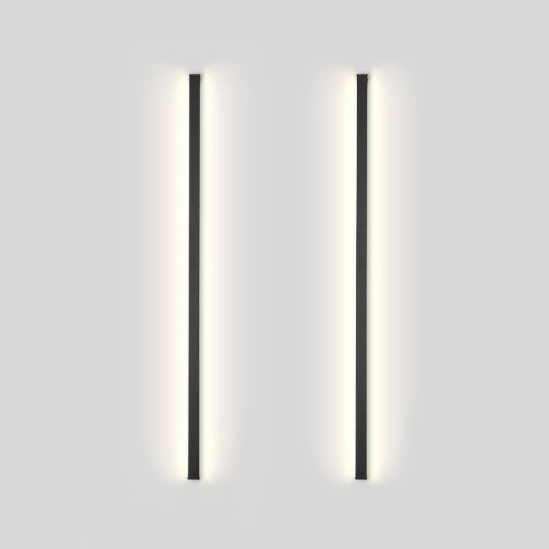 Zeitgenössischer Stil linearer LED -Wandlampe Metall 1 Licht Wandleuchte in Schwarz