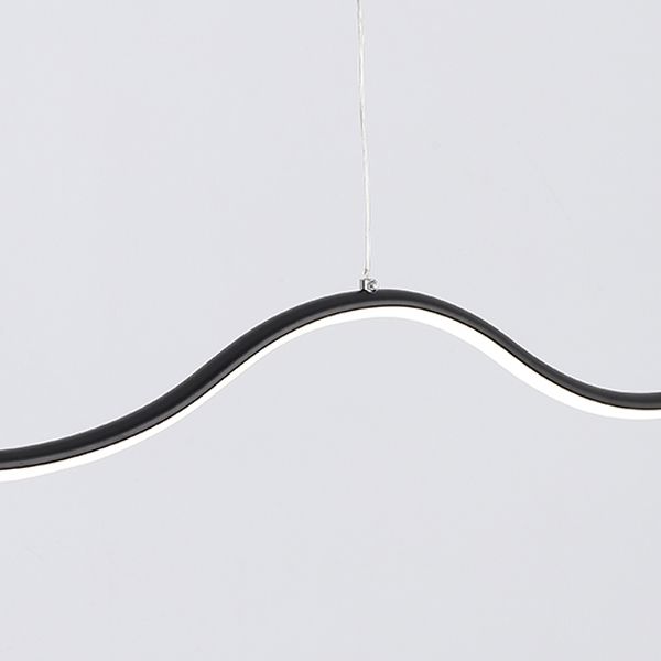 Metal Linear Shade Island Pendant Postmodern Style 1 Light Island Lighting for Living Room