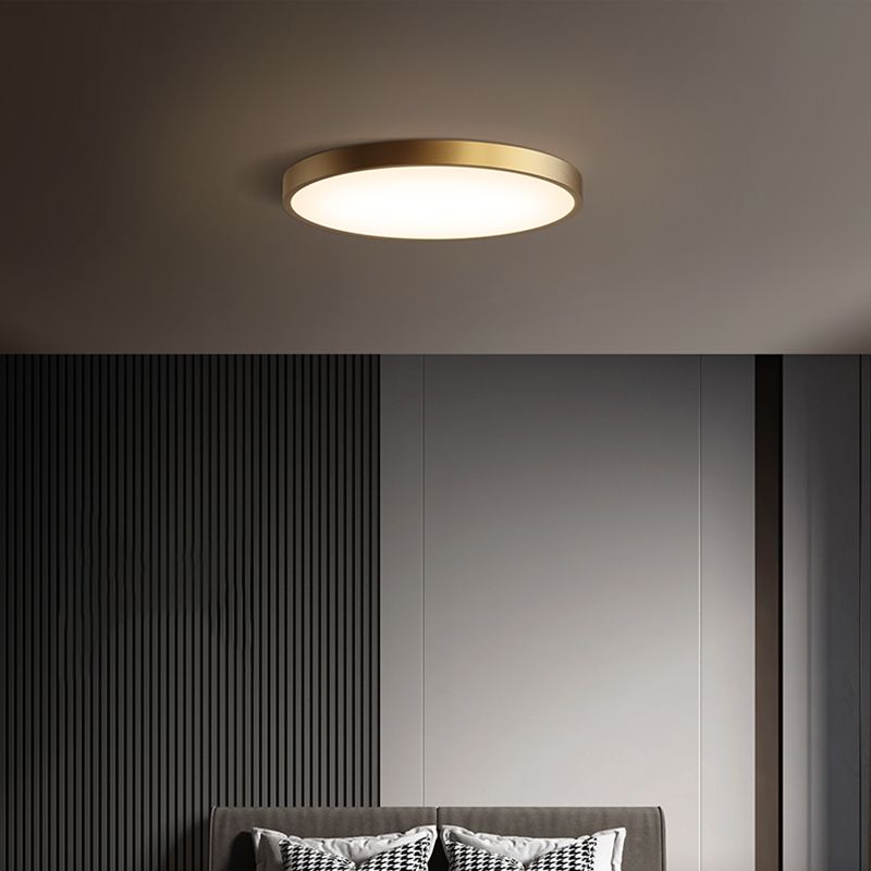 Minimalisme LED Plafond Opgezette Licht Cirkel Metaal Flush Mount Lamp voor Slaapkamer