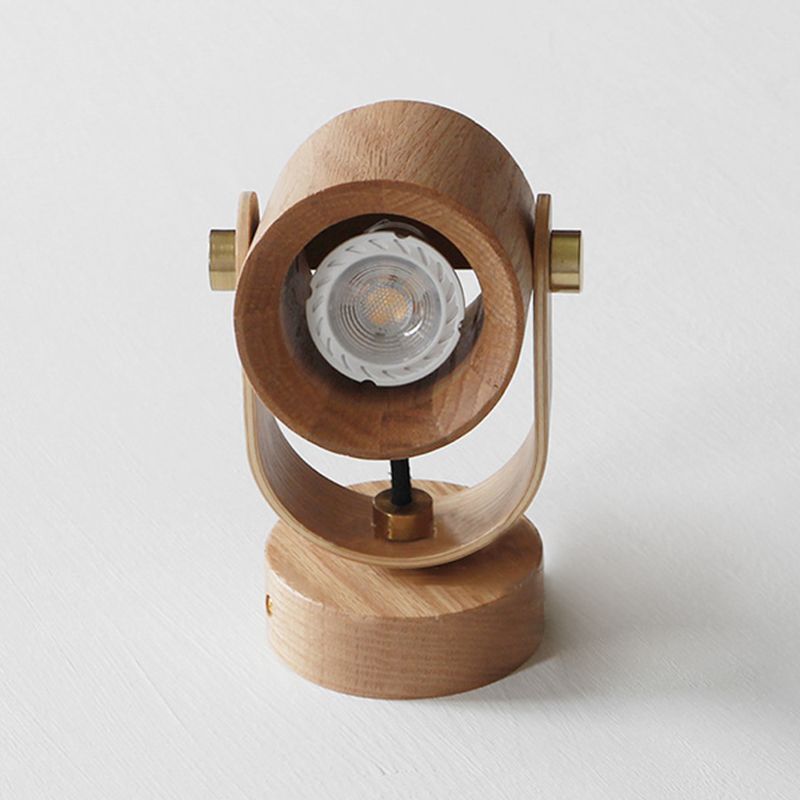 Moderne Stilzylinderwand -Lampen Holz 1 Lichtwandbeleuchtung Armaturen