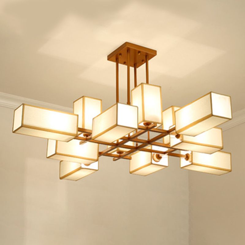 Minimalist Sputnik Hanging Lamp Fabric Chandelier Lighting for Living Room