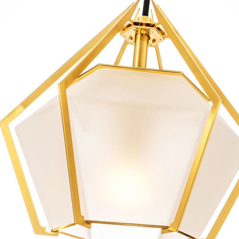 Illuminazione a ciondolo diamante moderno vetro 1 verde chiaro/trasparente/testurizzata a sospensione a sospensione con gabbia di metallo robusta/lineare/a campana