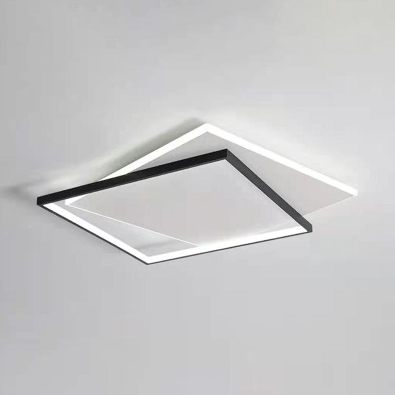 Acryl Double Squares Flush Mount Lighting Moderne Schwarz-Weiß LED Deckenbündige Mount Light