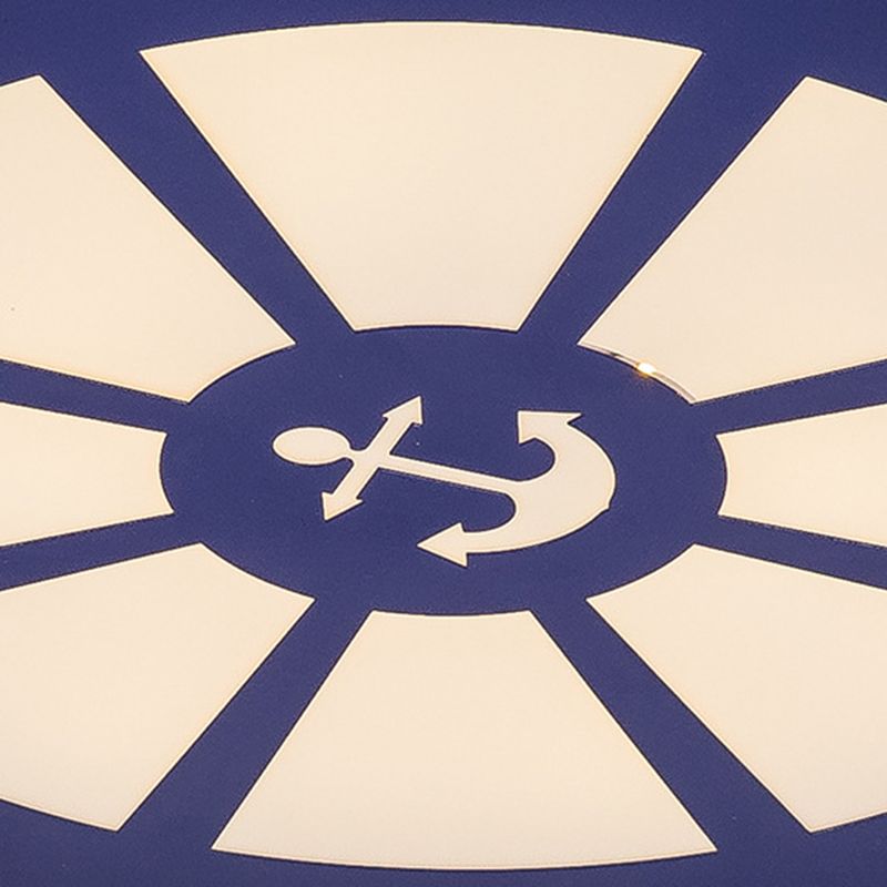 Plafonnier LED circulaire créatif pour enfants, montage encastré avec barre en bois et abat-jour en acrylique