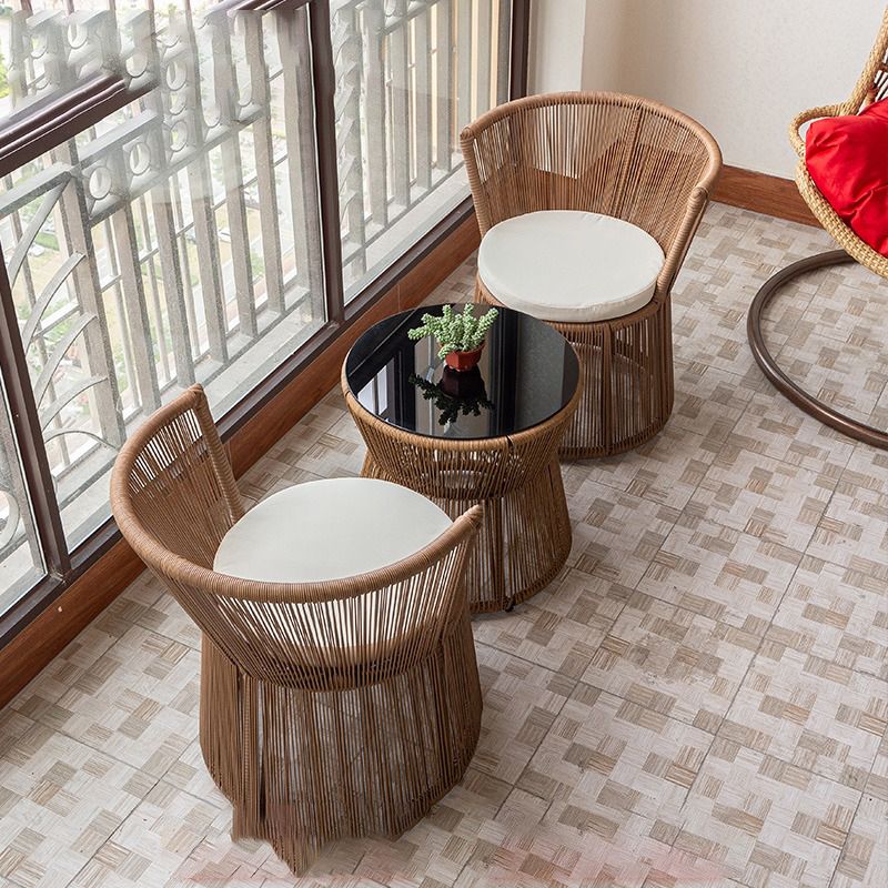 Tropical Outdoor Bistro Chairs Armless Metal Dining Side Chair