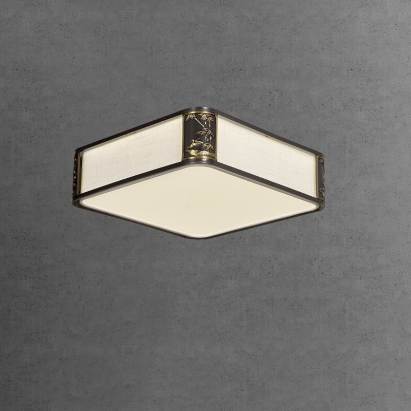 Metal Minimalism 1-Light Flush Mount Lamp Squared Flush Ceiling Light for Bedroom
