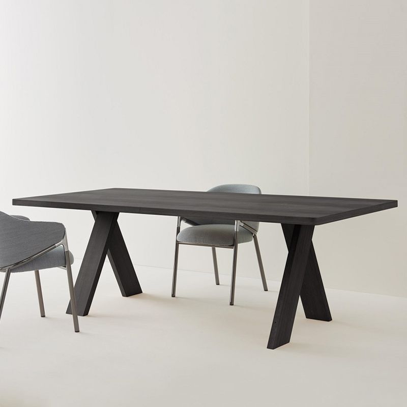 Table à manger rectangulaire industrielle table en bois massif en bois avec 4 jambes