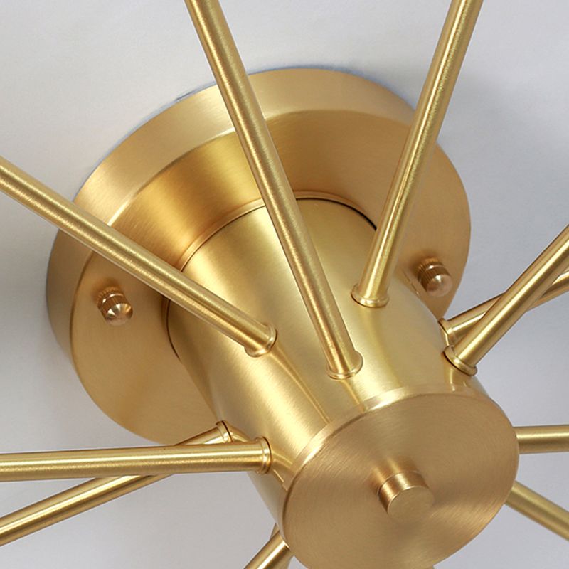 Contemporary Globe Flush Light Crystal Flush Mount Ceiling Fixture in Gold