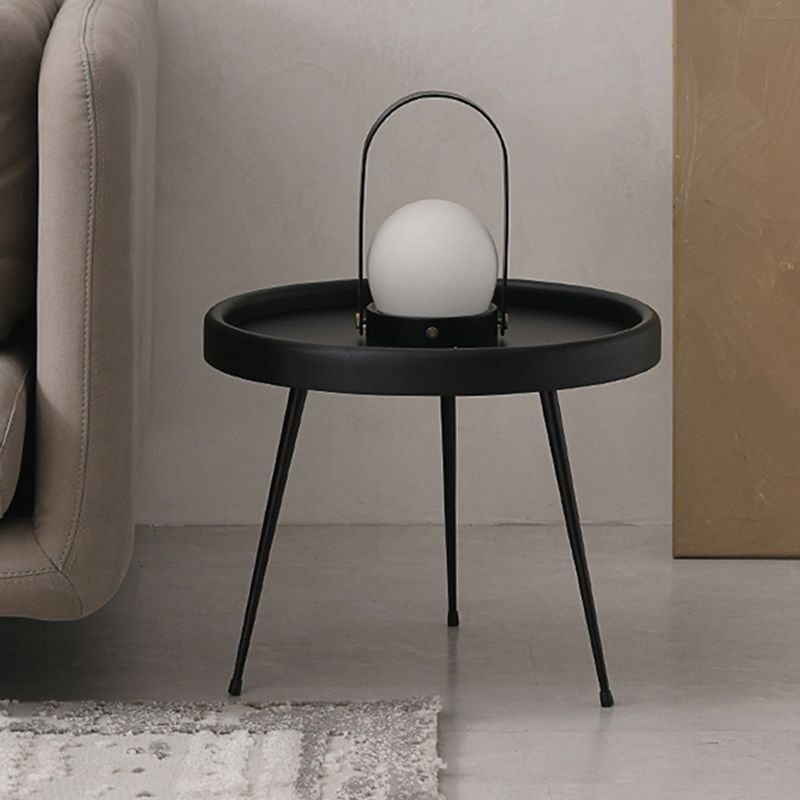 Scandinavian 3 Legs Coffee Table Round Wooden Coffee Table for Living Room