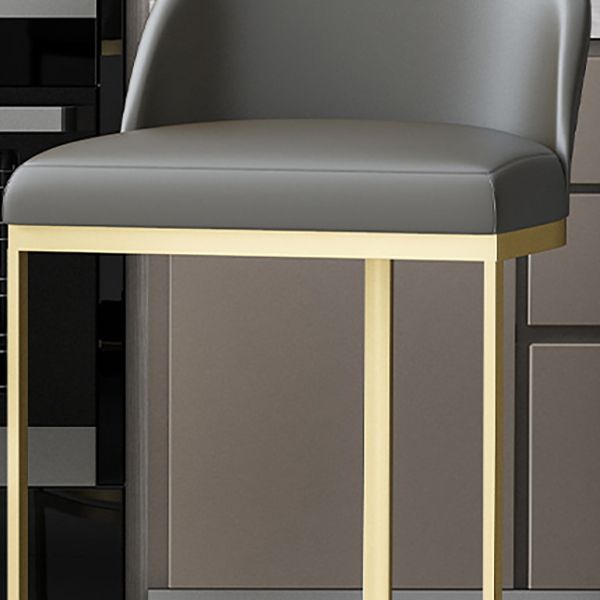 Industrial Low Back Stool Bucket Faux Leather Bar Stools for Bar