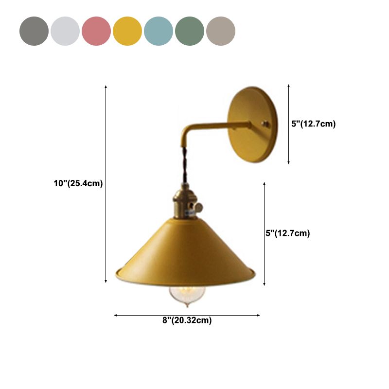 Nordic Style Wall Mount Light Cone Shape Colorful Wall Lamp for Living Room