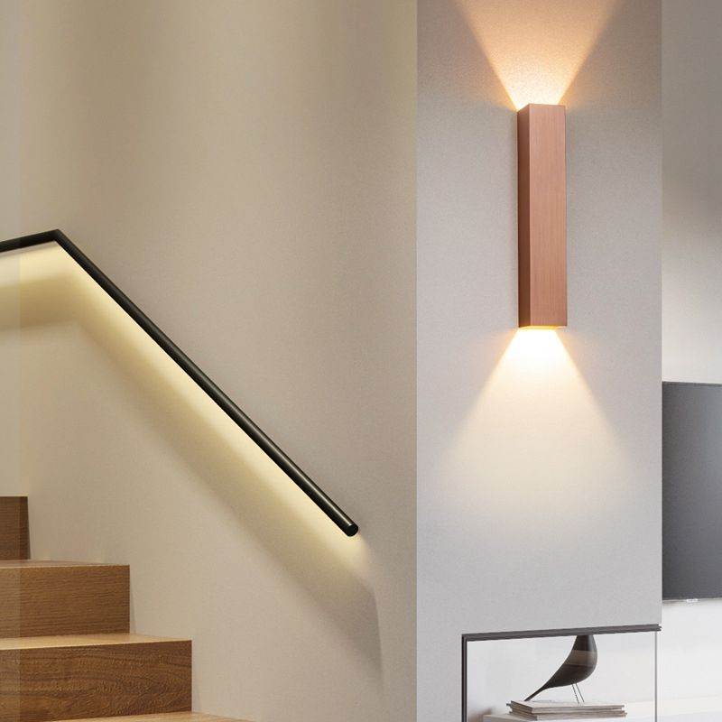 2 luces de pared geométrica de pared moderna de estilo de metal de estilo simple