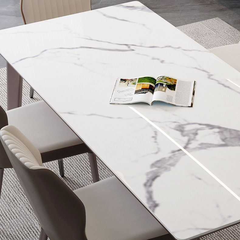 Modern 1/4/5/6 Pieces Rectangle Dining Set Sintered Stone Top Dinette Table Set