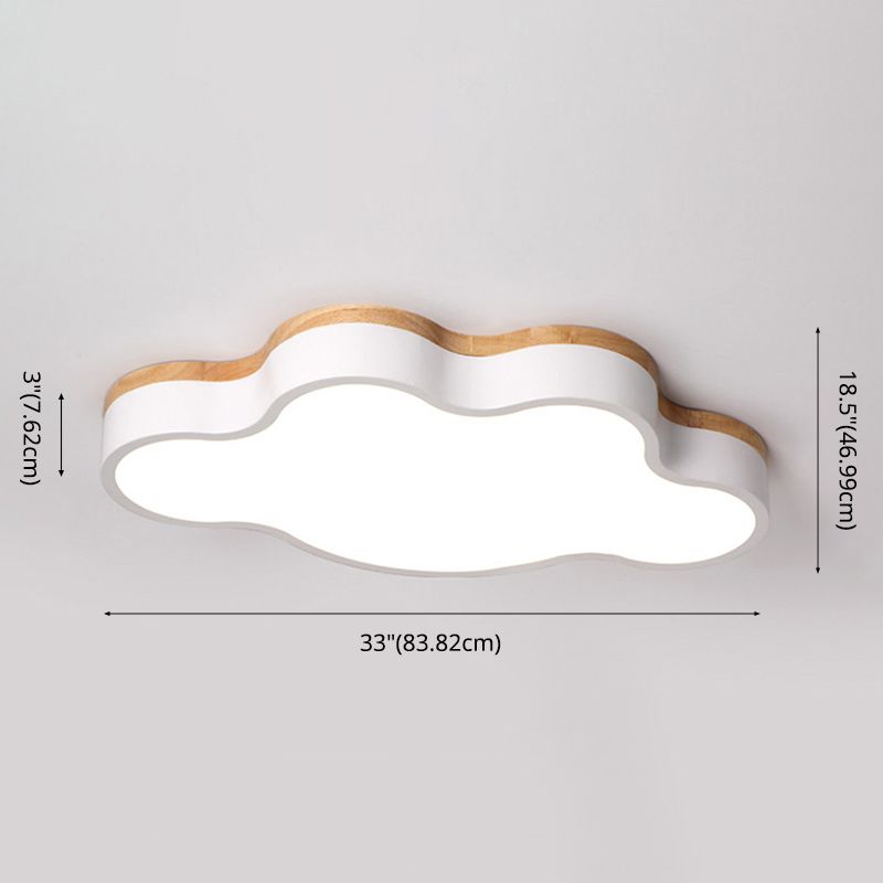 Lumière neutre en forme de nuage lampe encastrée lampe minimaliste en métal plafonnier pour chambre d'enfants