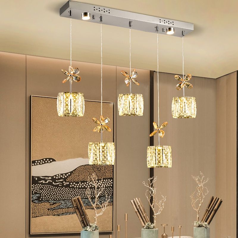 Contemporary Pendant Lights Cylinder Island Lighting Ideas Crystal for Kitchen Island