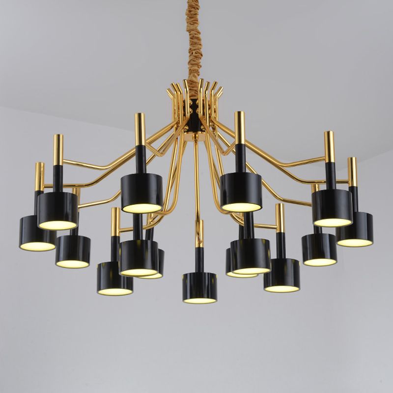 Postmodern Style Chandelier Branching Hanging Pendant Light with Iron Shade