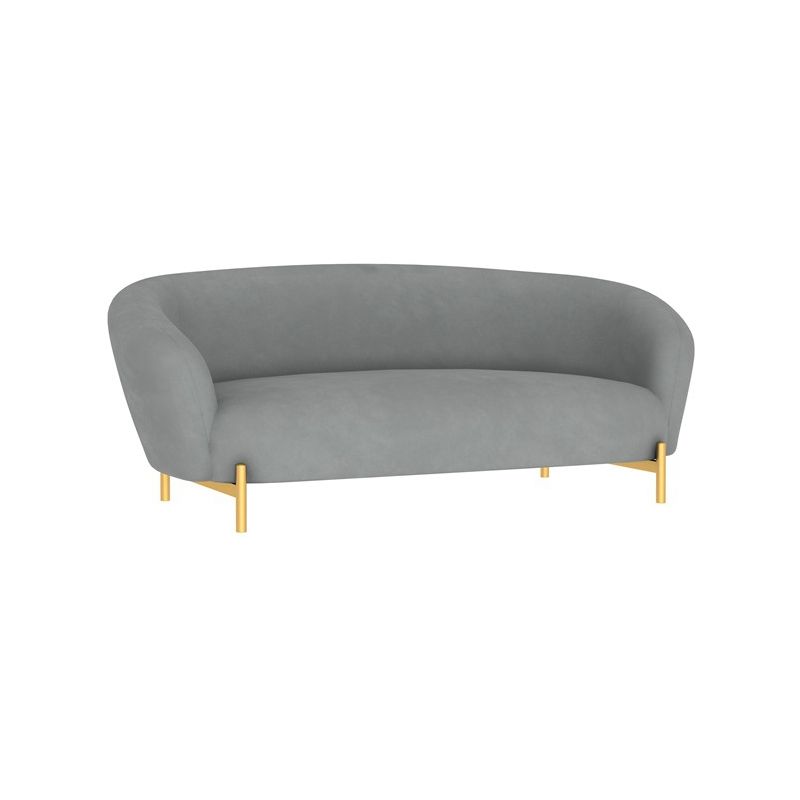 Contemporary Velvet Sofa Flared Arm Standard Sofa for Living Room
