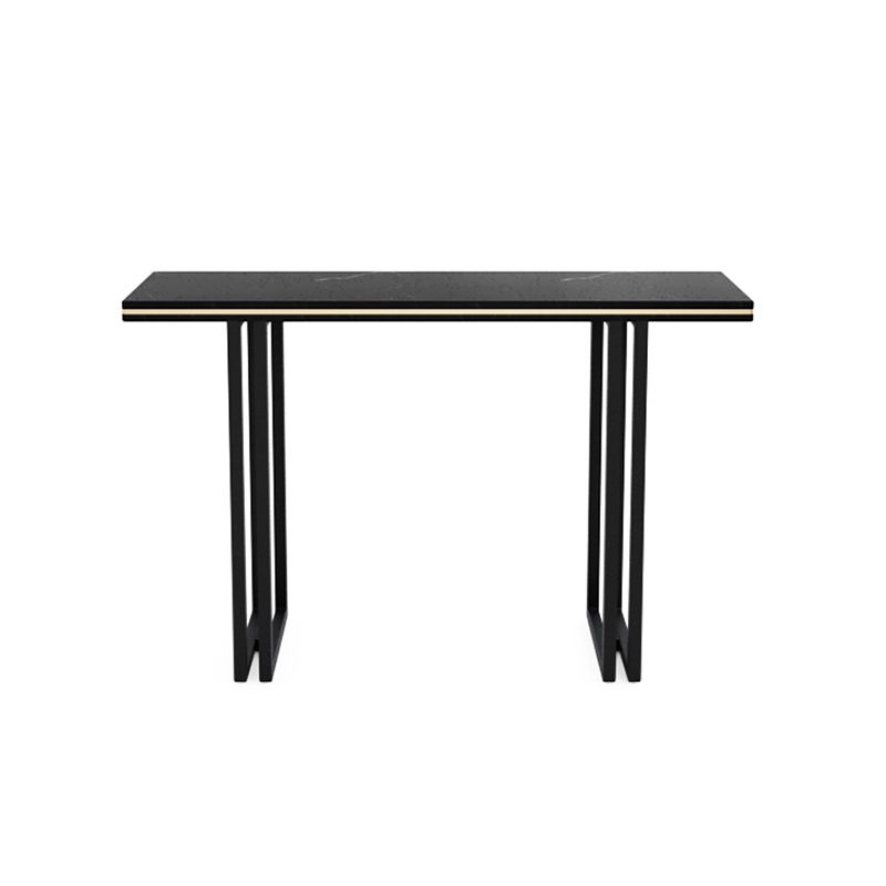 Contemporary Marble 4 Legs Console Table Rectangle Scratch Resistant Sofa Table