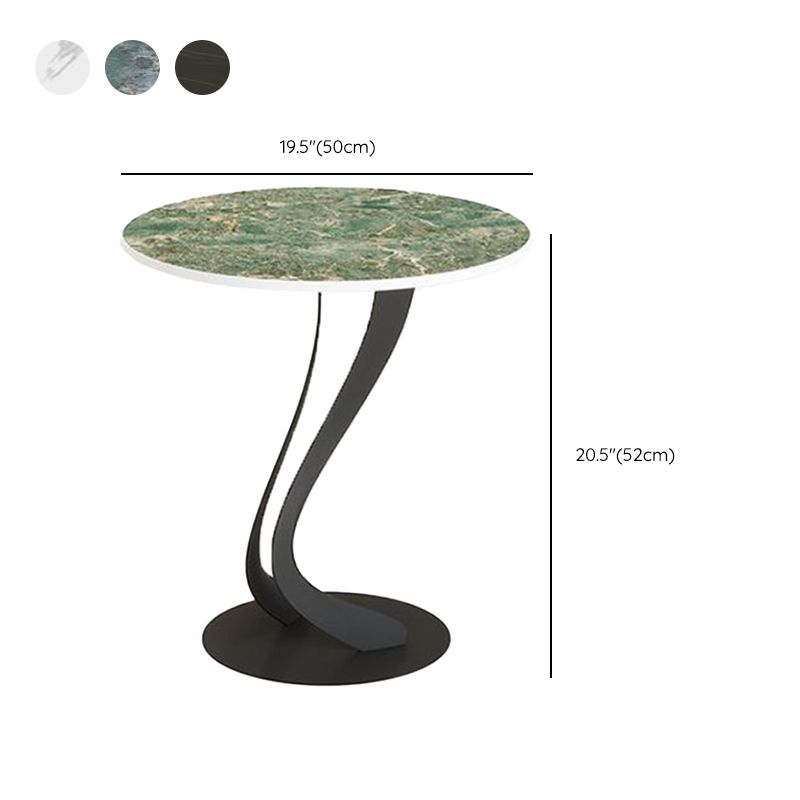 Contemporary Round Slate Side Table 20.5" Tall Abstract End Table