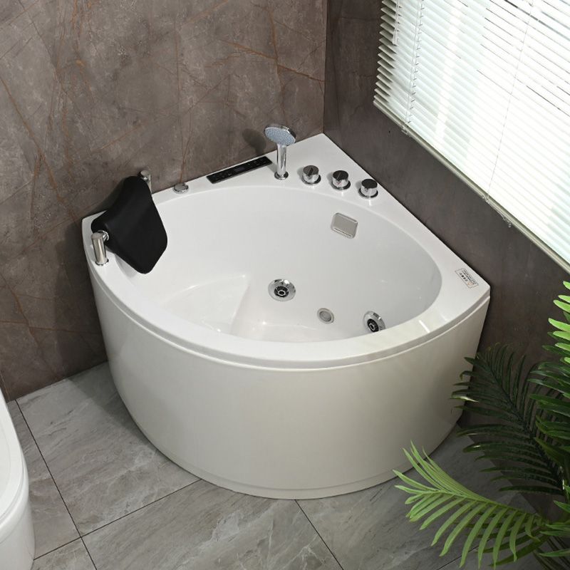 Bathroom Modern Corner Bathtub with Drain and Overflow Trim Bath Tub