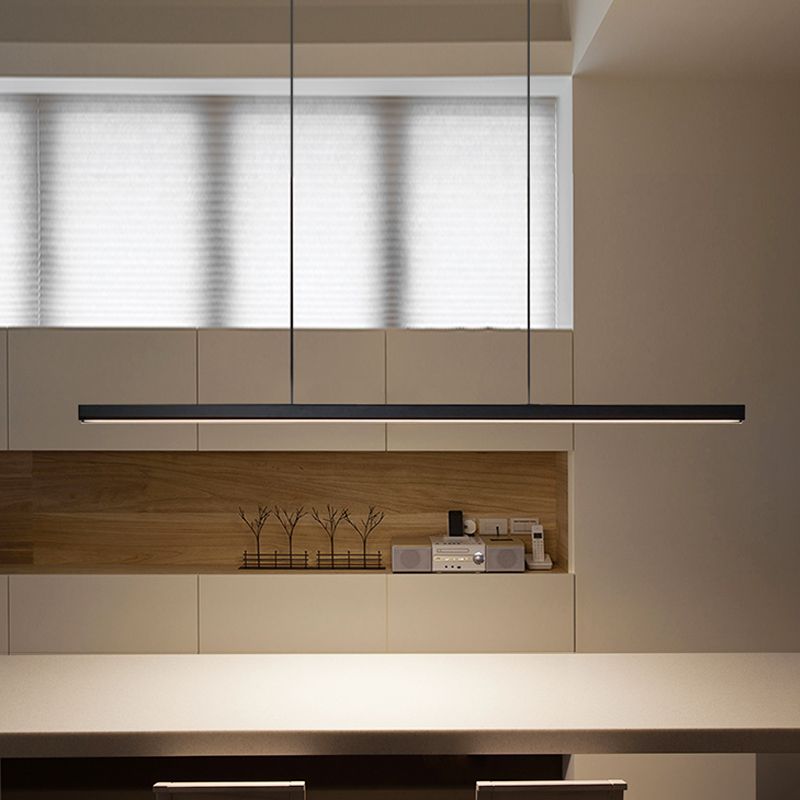 Noordse moderne hangende lichte eetkamer led eenvoudige rechthoek hangsellamp