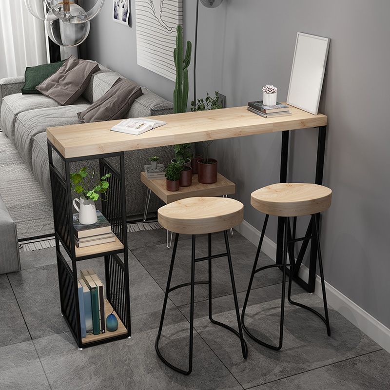 Industrial Rectangle Bistro Bar Desk Solid Wood Bistro Table for Indoor