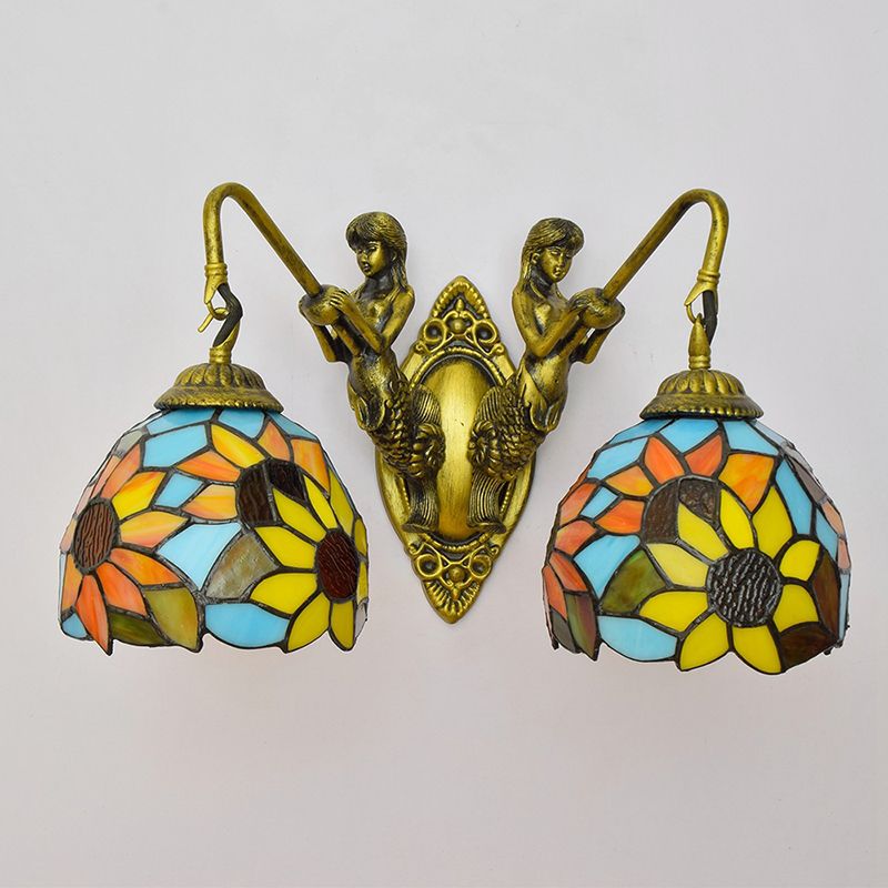 Tiffany Jar Vanity Light Fixtures Glass 2-Light Vanity Lighting