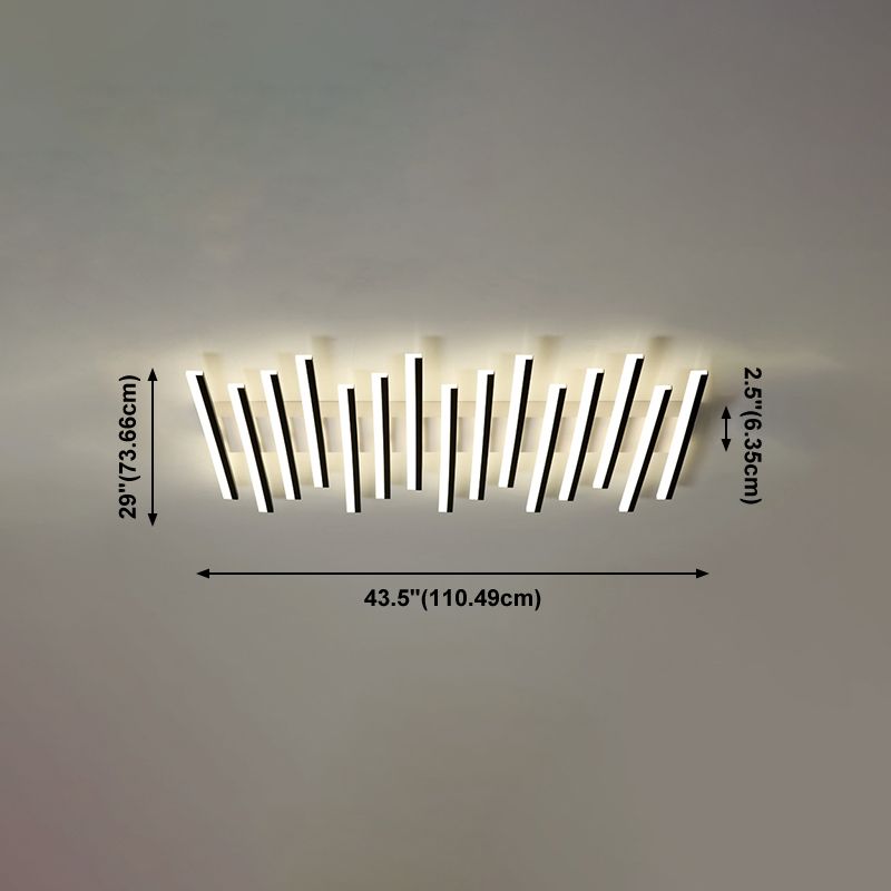 Luminaires encastrés en métal, plafonniers linéaires modernes pour chambre à coucher avec abat-jour en acrylique