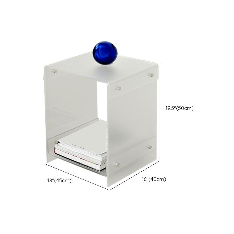 Glam Accent Side Table Acrylic Rectangular Living Room Sofa Side Accent Table