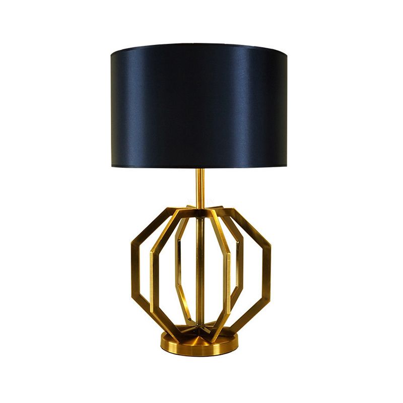 Modernistische gearceerde nachtkastje lampstof 1 lamp leesboek licht in zwart met metalen basis