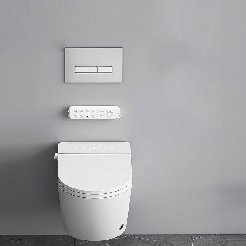 Smart Elongated Toilet with Heated Seat Antimicrobial Wall Mounted Bidet