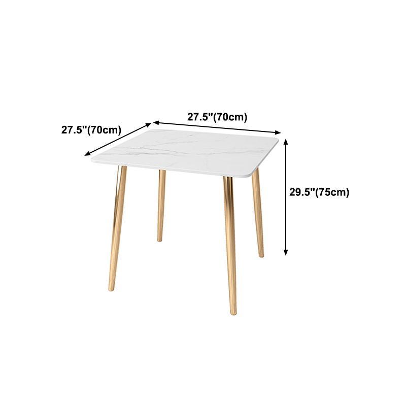 Glam Style Stone Top Dining Table with Gold 4 Legs for Living Room