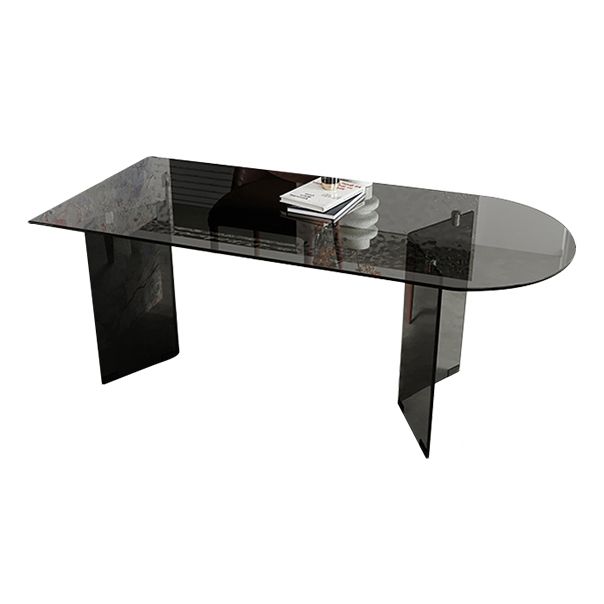 Glas zeitgenössische freie Form eines Esstischs klarer Glas für Esszimmer