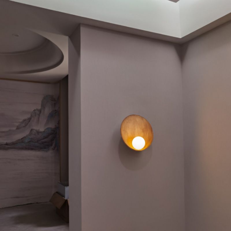 Modernism Resin Wall Lighting 1-Light Glass Shade Wall Mount Light for Foyer