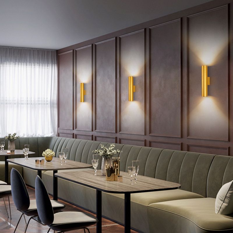 Cylinder Wall Mounted Lamps Modern Style Metal 2 Lights Wall Lighting Ideas