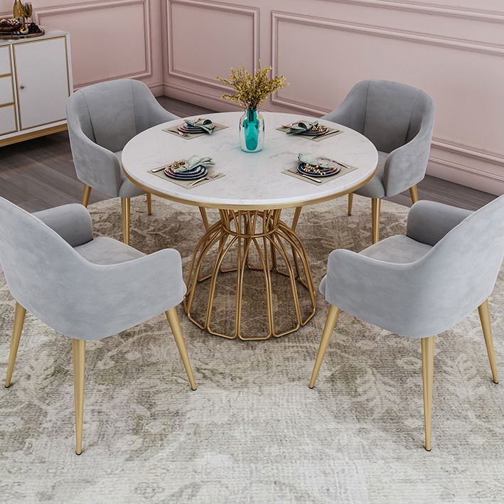 Nordic 1/5 Pieces Dining Set Round Stone Dining Table for Dining Room