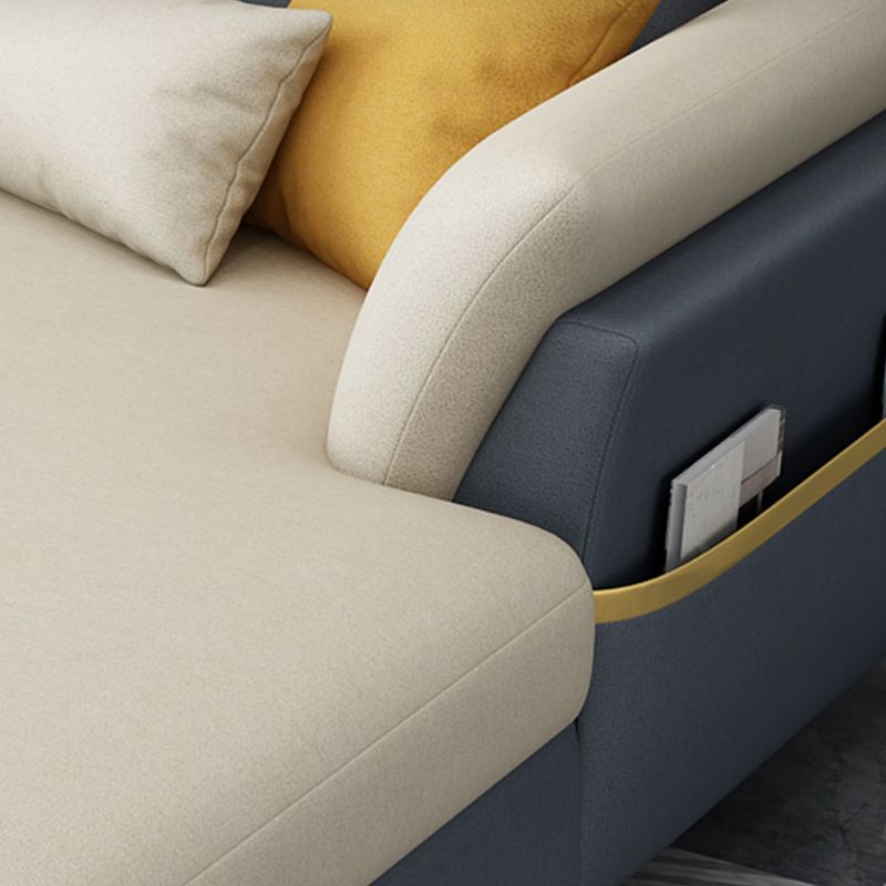 124.01" L x 70.86" W x 35.43" H Faux Leather Sectional Pillow Top Arm Sofa and Chaise