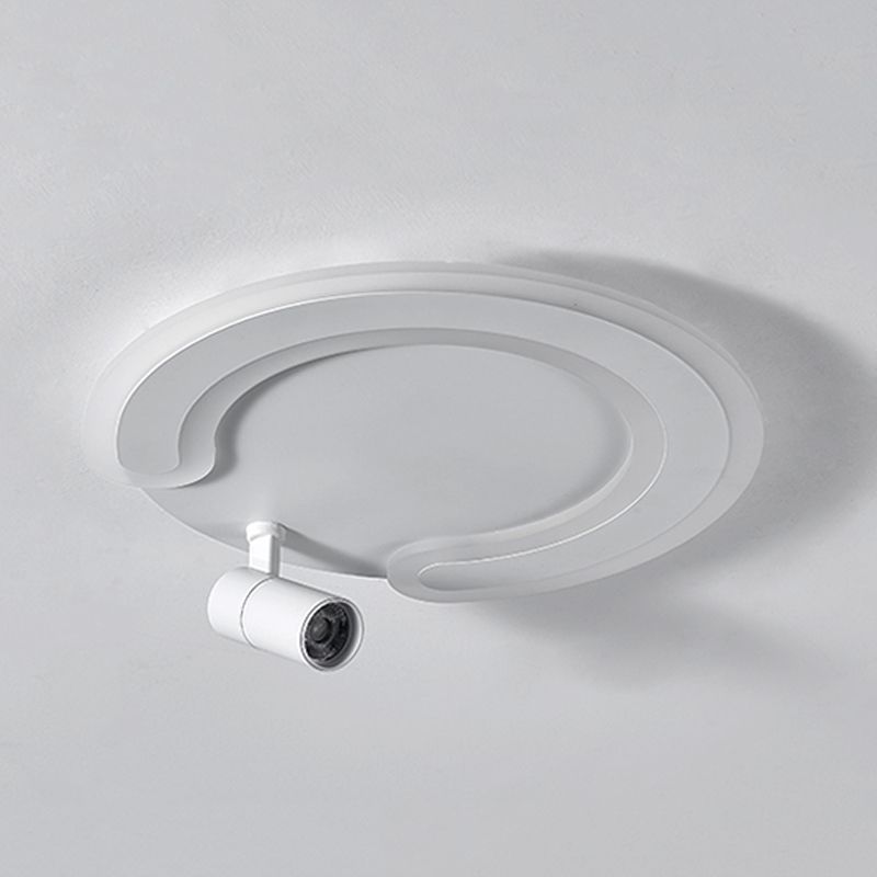 Plafonnier LED blanc avec spots, luminaire décoratif de plafond, idéal pour le salon