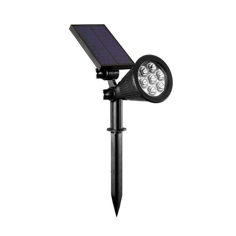 Conical Solar LED Stake Lighting Minimalist Plastic Garden Ground Spotlight in Black