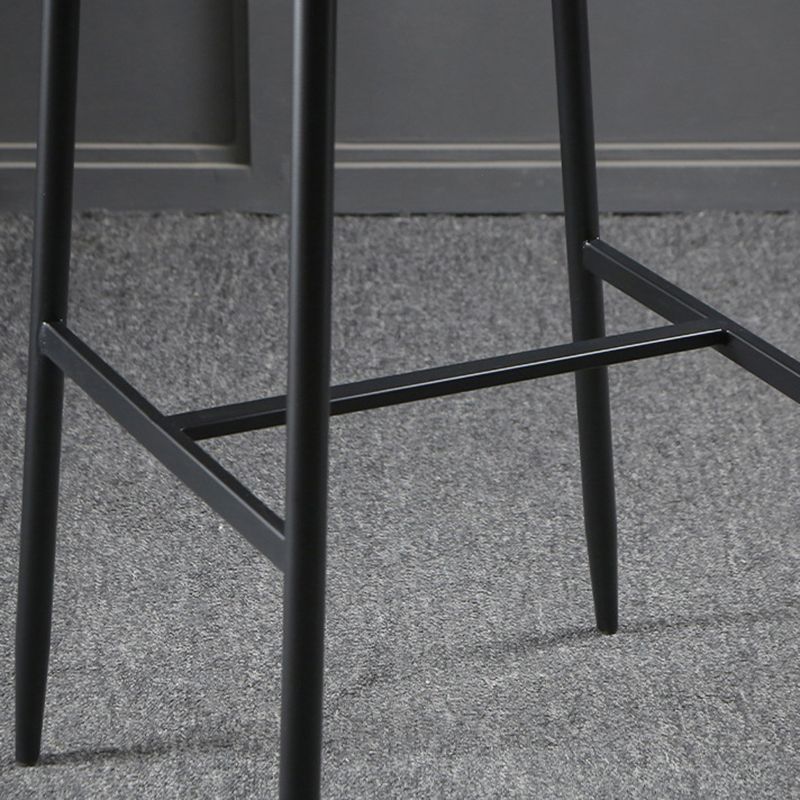 Contemporary Upholstered Counter Stool Low Back Bar Stool with Footrest