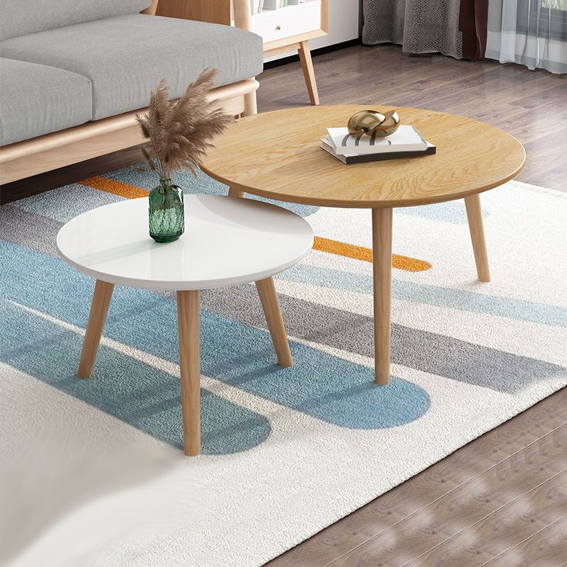 Contemporary Coffee Table Wooden 3 Legs Coffee Cocktail Table