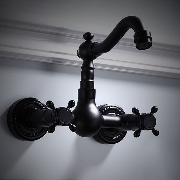 Traditional Wall Mounted Metal Tub Filler Low Arc Waterfall Bathroom Faucet