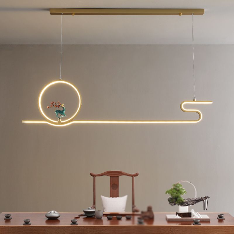 Estilo contemporáneo Luces colgantes de forma lineal Metal Lighting de 2 luces